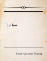 A quote from Much Ado About Nothing that we still use. "Lie Low"